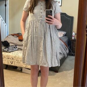 notPERFECTLINEN Small Check Mama Dress Size Medium